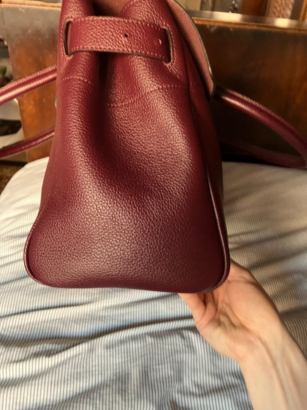 Mulberry Bayswater Black Cherry Small Classic Grain - Picture 11 of 12